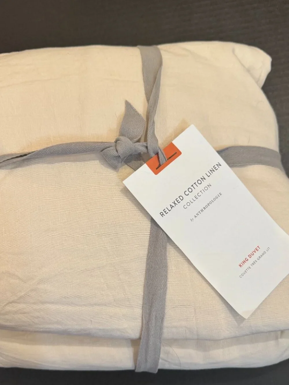 Anthropologie Relaxed Cotton Linen Collection — King Duvet + 3 Euro Shams (NWT)